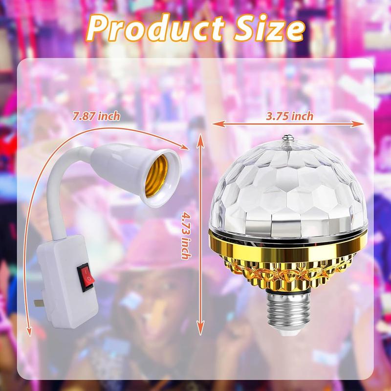Colorful Rotating Magic Ball Light, Christmas Party Gift, Rotating LED Plug-In Strobe Light, Festive Party Colored Ambient Light, Suitable for Family Dance Parties, Bars, and Karaoke