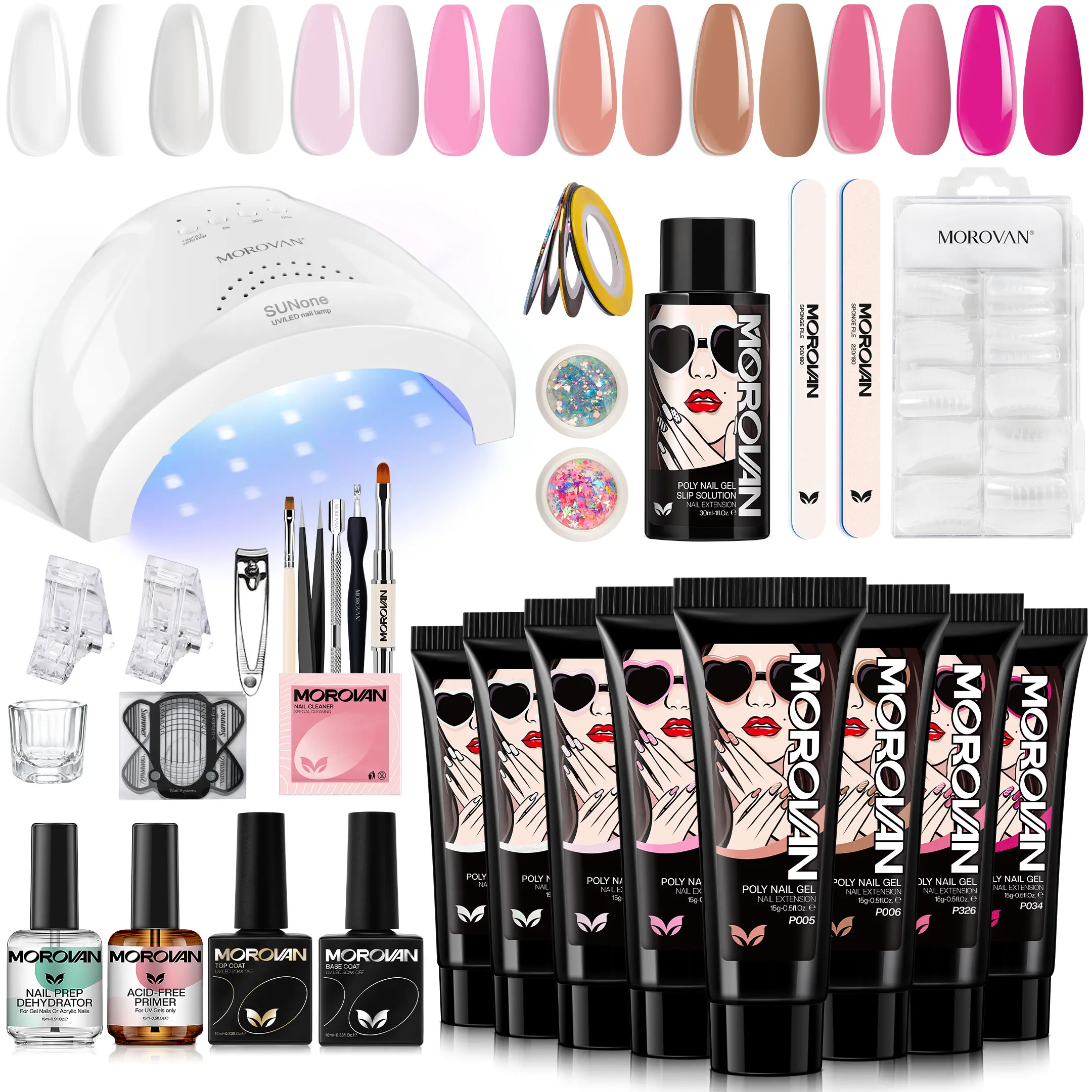 Nude Brown Poly Nail Kit