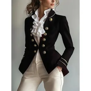 Elegant and simple urban business style solid color women's blazer