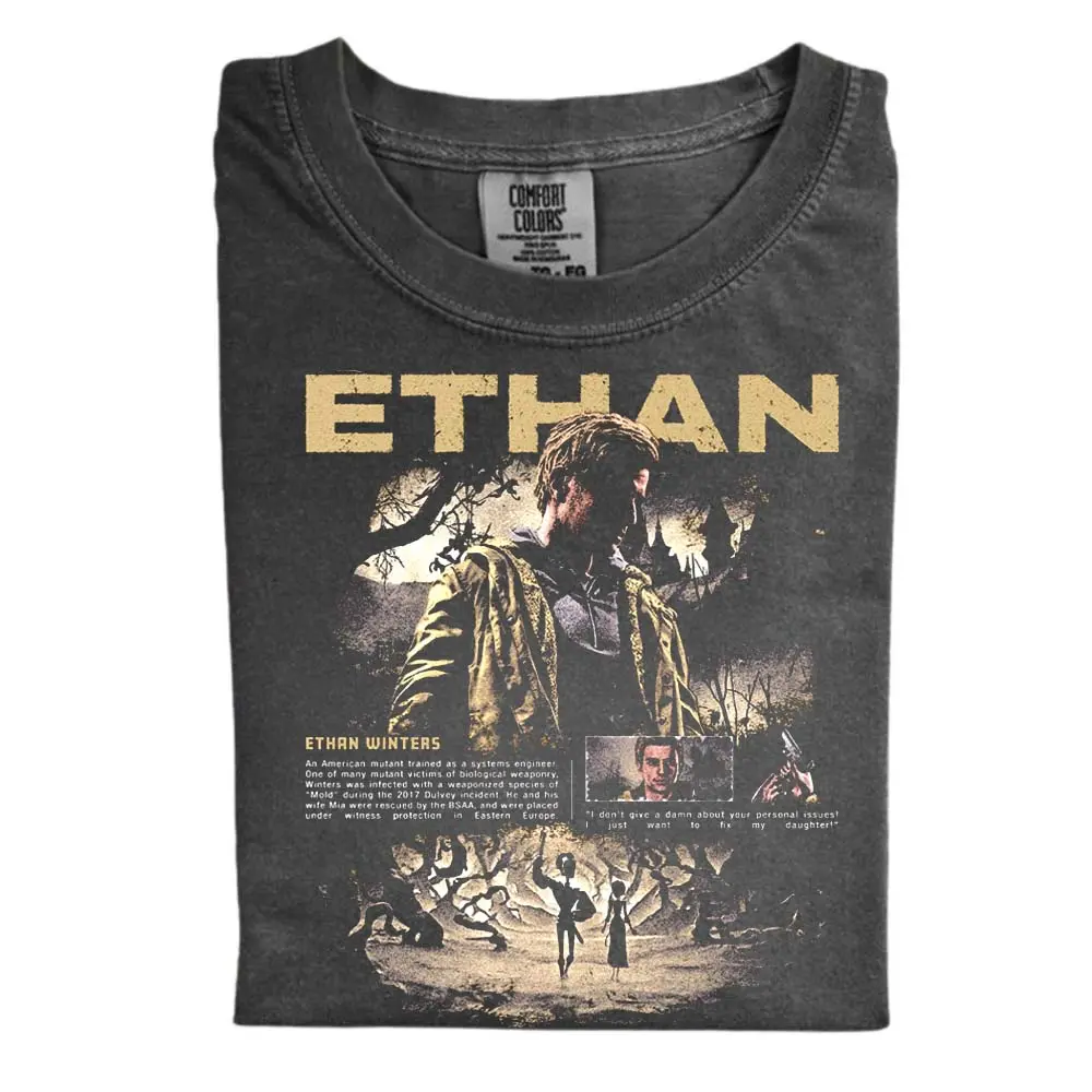 The Ethan Winters Resident Evil Comfort Color Shirt, Vintage Survival Horror Game Shirt, Retro Resident Evil Gaming Shirt, Gift for Men, Gift for Women, Crew Neck T-shirt, Trending T-shirt