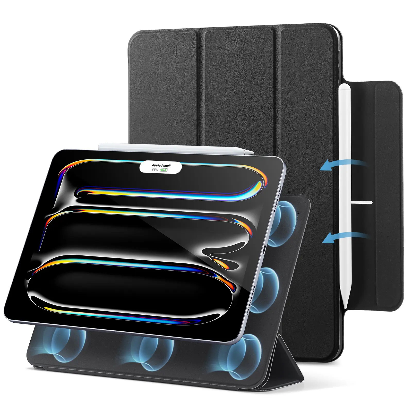 ESR Slim Trifold Case for iPad, Magnetic Folio Case for iPad with Strong Magnetic Attachment, Auto Wake/Sleep, Supports Pencil Pro & USB-C Pencil,Rebound Series