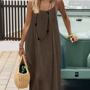 Viral Soft Lounge Dress Women Backless Maxi Cami Slip Dress Buttery Soft Sleepwear Summer Sundress Sexy Flowy Nightgown Vacation Outfit Essentials Casual Womenswear Basic Minimalist Sleeveless