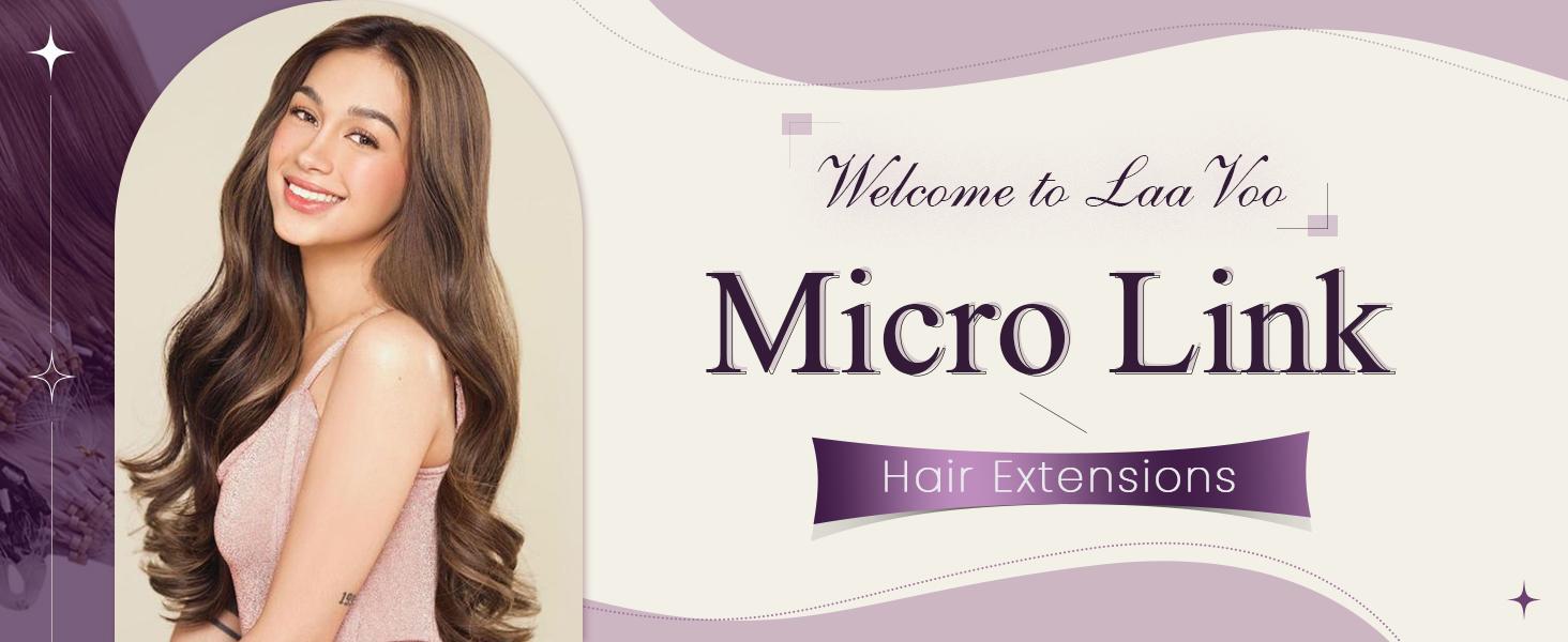 LaaVoo Micro Hair Extensions Real Human Hair Micro Ring Extensions Natural Straight 14-24 Inch 56 Grams TikTokShopHolidayHaul SpringStatements