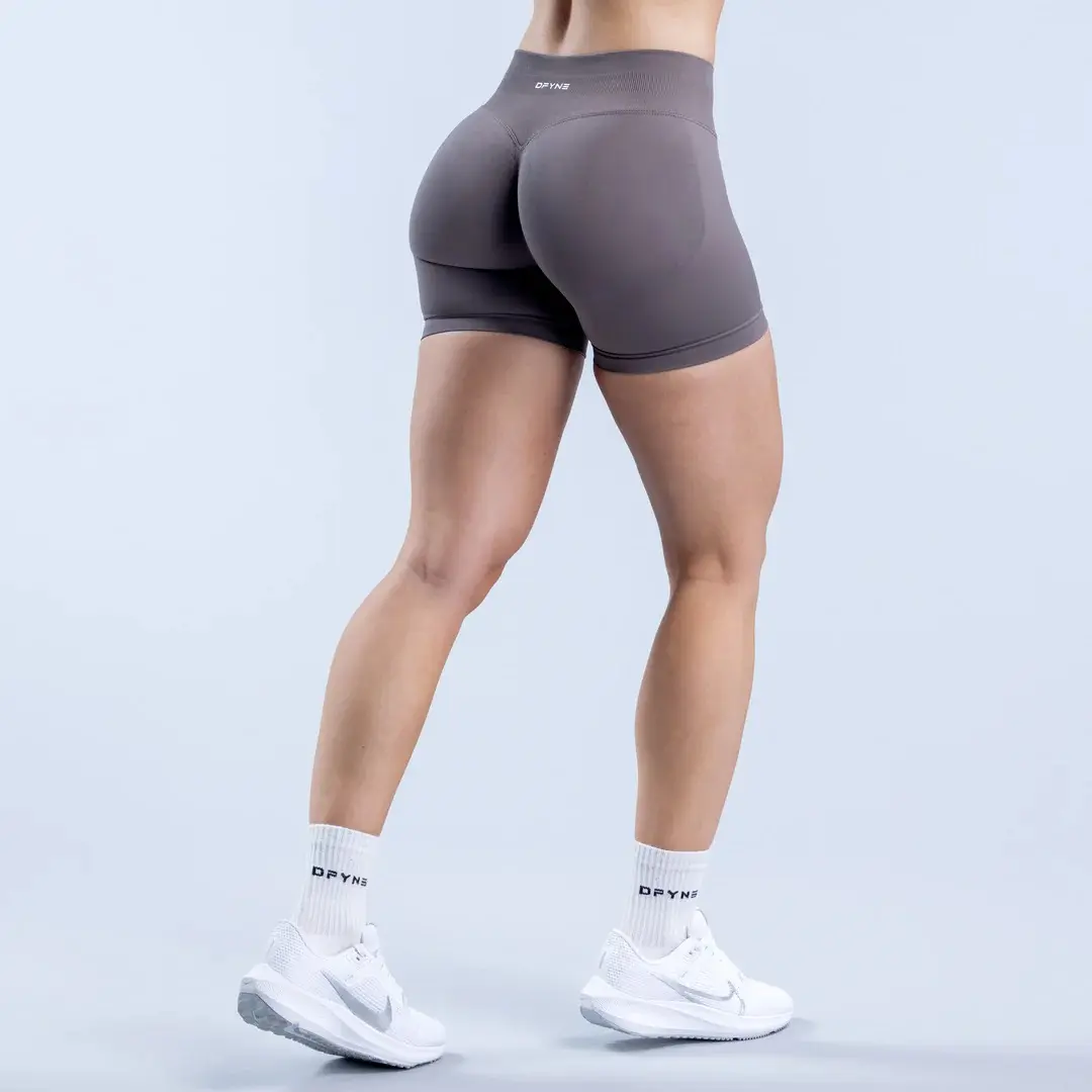 Dfyne Impact Truffle Shorts Women Seamless Gym Shorts High Waist High Stretch Fabric Tiktok Viral Shorts for Gym Girl