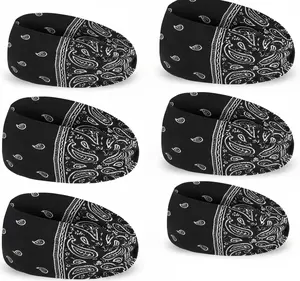 6Pcs Paisley Bandanas Headbands for Men & Women Wide Thick Elastic Sweatbands for Yoga Running Sports Headwrap Fashion Boho Cooling Headbands