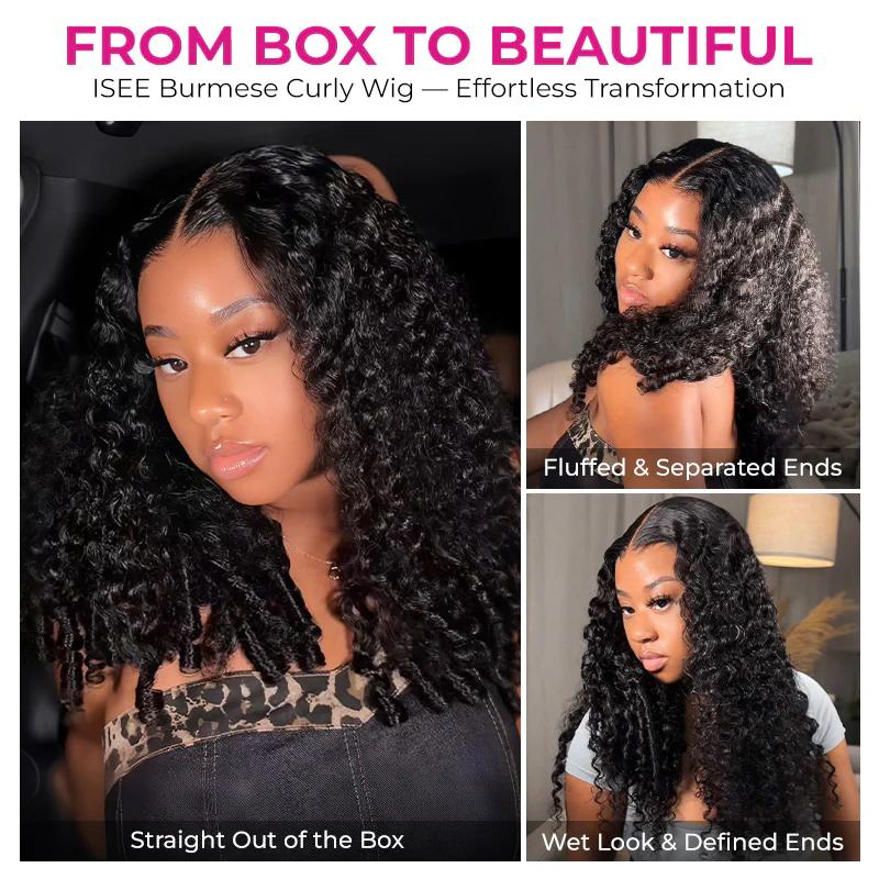 【Livestream: 24''= $219】ISEE HAIR Wear Go M-Cap 9x6 Burmese Curly Highlight Brown & Natural Black Glueless Wig Pre-Cut Lace Beginner Friendly#SpringStatements