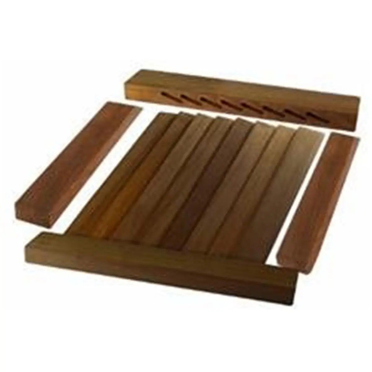 212 MAIN Teak Wood Louvered Door Stile - Build-Yourself Door Kit with Solid Louver Slats, Custom Top or Bottom Stile Option