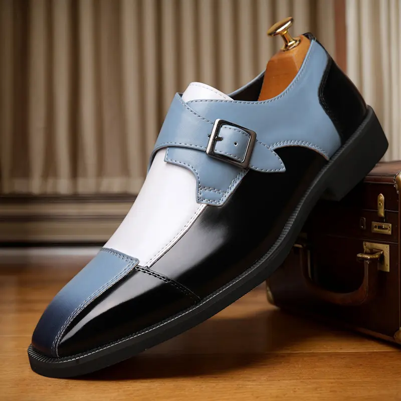 Large size men's fashionable and trendy business style formal shoes, comfortable non-slip rubber soles durable casual Oxford shoes, suitable for wedding party business occasions 13809