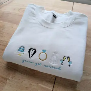 Gonna Get Married Wedding Celebration Embroidered Crewneck Sweatshirt, Bride Sweatshirt,Elegant Wedding Celebration Bride Sweatshirt, Cute Engagement Gift for Her, Bachelorette Party Apparel, Future Mrs Pullover
