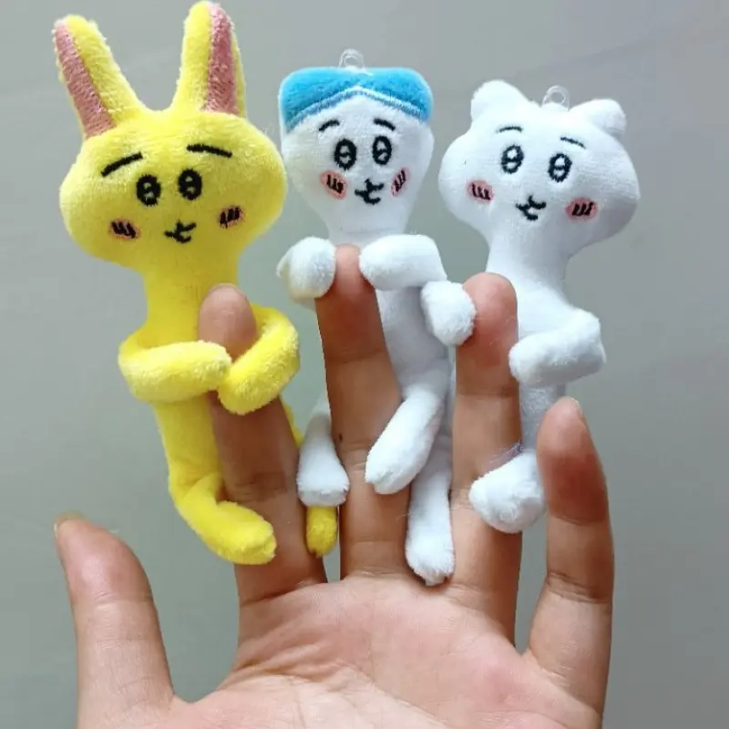 Usagi Chiikawa Plush Pendant - Handmade Craft Hachiware Muscle Line Stuffed Animal Collectibles, Full-Body Movable Plush Fabric Doll Gift for Collecting Enthusiasts, Chiikawa Usagi