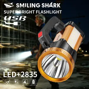 【ST-5252】SmilingShark LED Torch Light Bright Powerful Handheld Searchlight with COB Side Light Flashlight 4Modes Type-C Rechargeable Battery Indicator for Camping	,summervibes