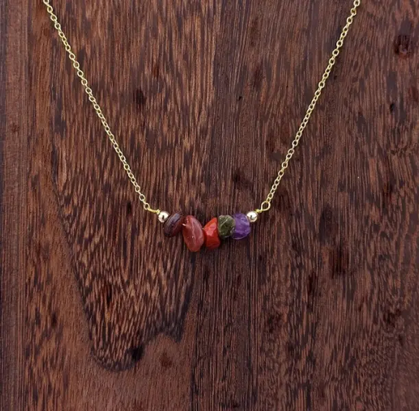 Handmade ARIES Custom Crystal Chip Necklace | Healing Crystal Astrology/Zodiac Necklace | Silver and Gold Chain Dainty Gemstone Jewelry | Birthday & Anniversary