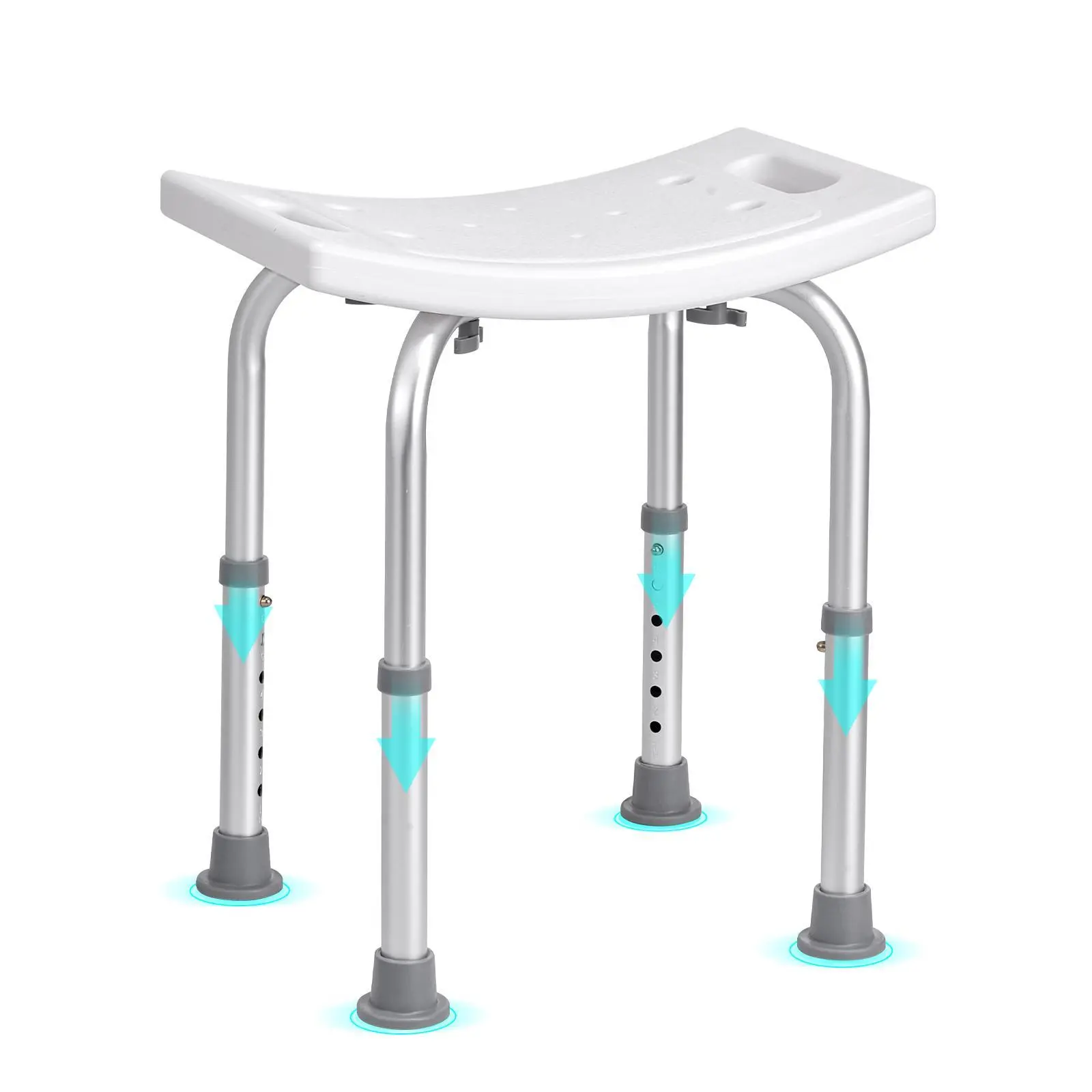 【SummerFinds】VEVOR Shower Chair,  Adjustable Height Shower Stool with Built-in Handles, Shower Seat for Inside Shower or Tub, Non-Slip Bench Bathtub Stool Seat for Elderly Disabled Handicap, 158.8 kg Capacity
