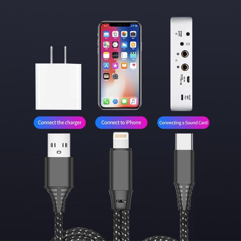 Universal sound card OTG live broadcast cable suitable for Apple Android typec one to two digital audio adapter cable