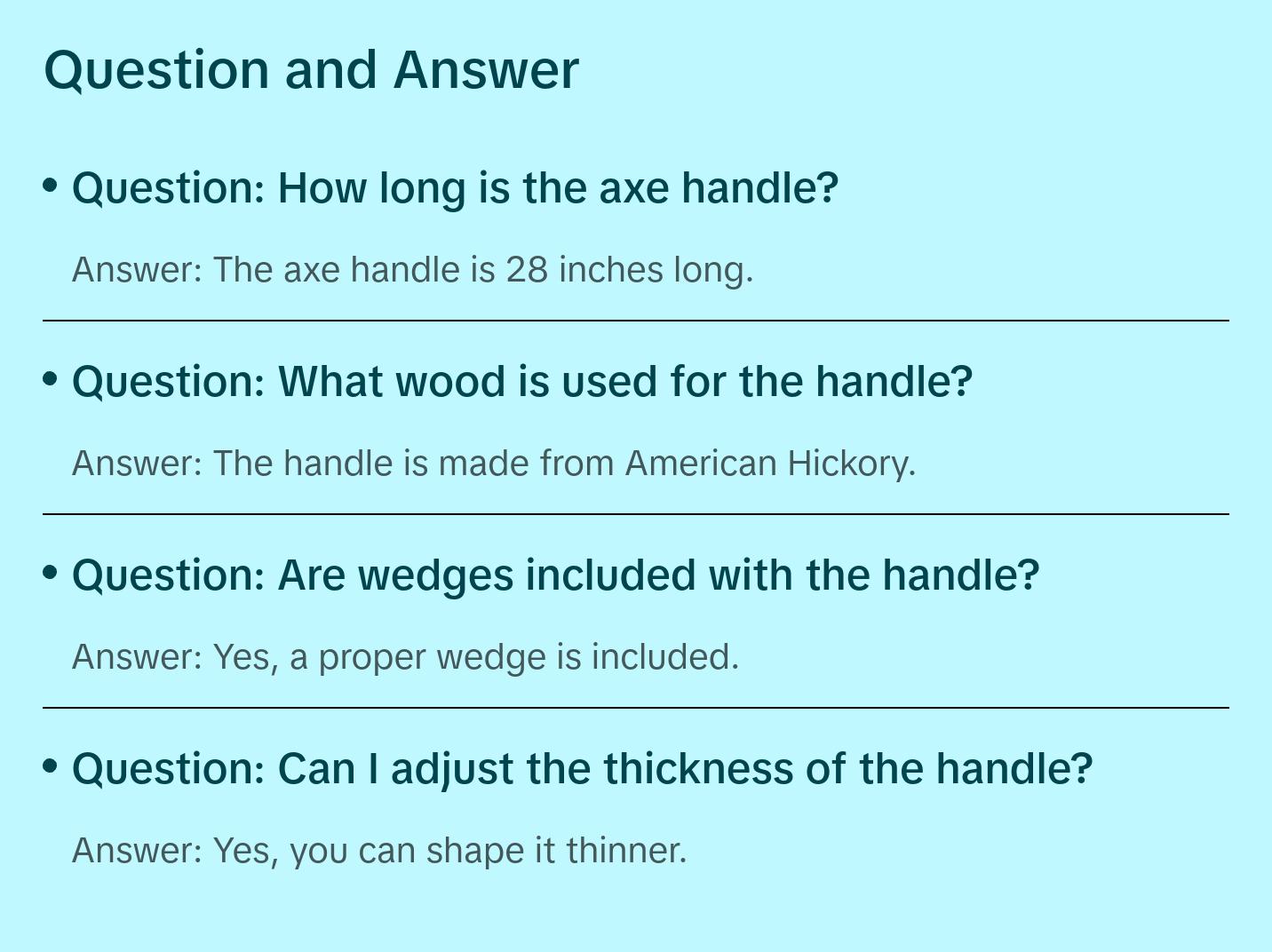 Fallers Axe Handle - 28" - Whiskey River Premium Select