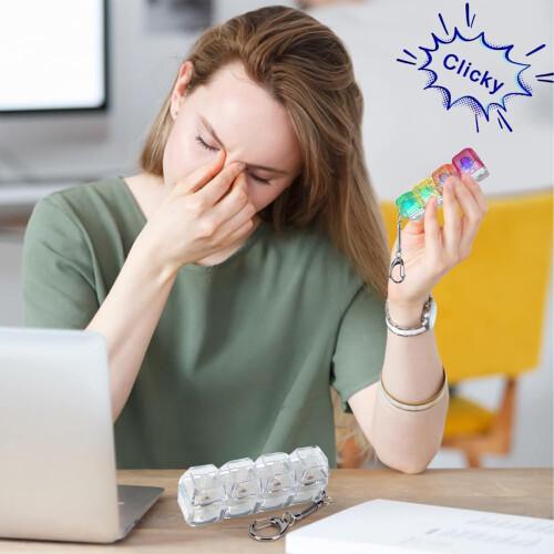 4PCS Keyboard Fidget Clicker Keychain Toy, Clear Mechanical Button Finger Fidget for ADHD, Anxiety & Autism, Addictive Stress Relief Desk Toy, Fun Gift for Friends, Teens & Adults 4PCS Keyboard Fidget Clicker Keychain Toy, Clear Mechanical Button Finger Fidget for ADHD, Anxiety & Autism, Addictive Stress Relief Desk Toy, Fun Gift for Friends, Teens & Adults