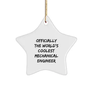 Funny Mechanical Engineer Gifts for Men, Officially The World's Coolest Mechanical Engineer Star Ornament, Christmas Unique Gifts from Friends
