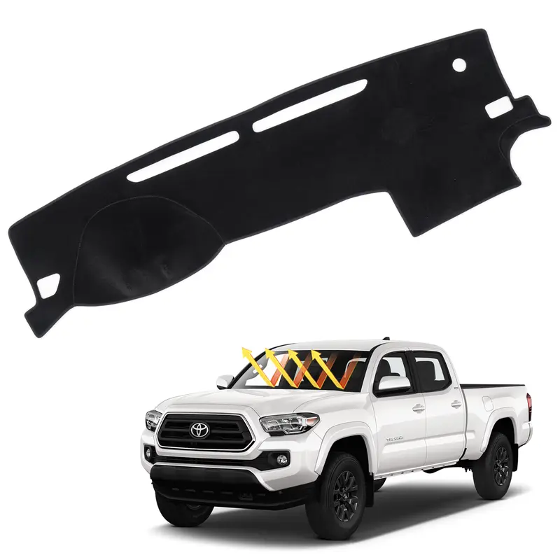 Canvcle Custom Fit Dashboard Mat for Toyota Tacoma 2016-2023, Polyester Anti-Glare UV Protection Anti Slip Pad for Car Dashboard, Durable Auto Accessory with Ease of Cleaning & Easy Installation