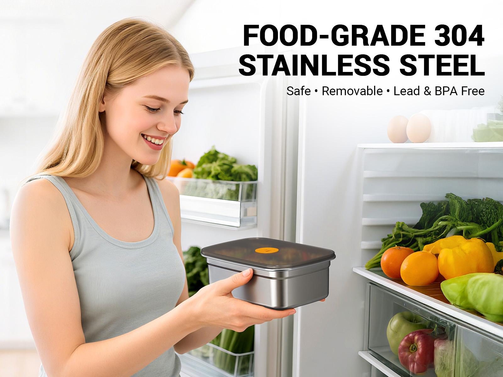 OGERY Self-Heating Electric Lunch Box, 100W Faster Heated Cordless Lunch Box for Adults with Automatic Heating, 40 fl oz 304 Stainless Steel Food Warmer with Timer for Hot Meals Anywhere