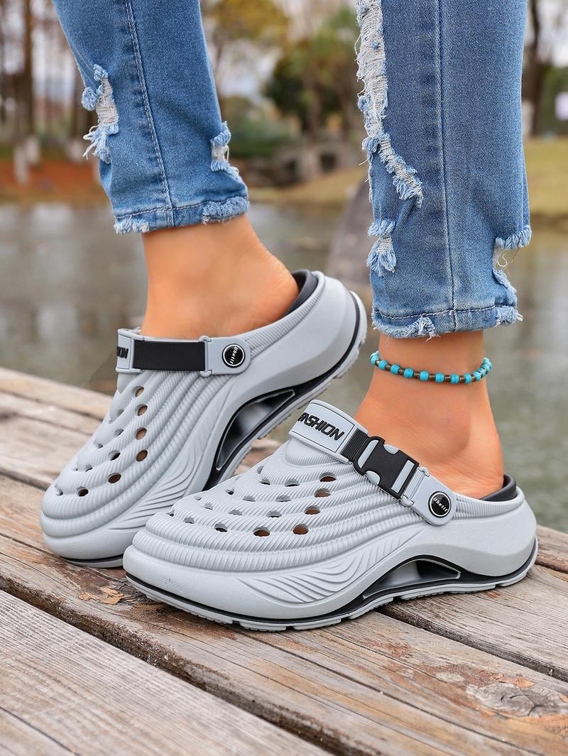 Ubetif Summer Women's Clogs Outdoor Thick Sole Non-Slip Odor Resistant Durable Quick Drying Soft Beach Sandals