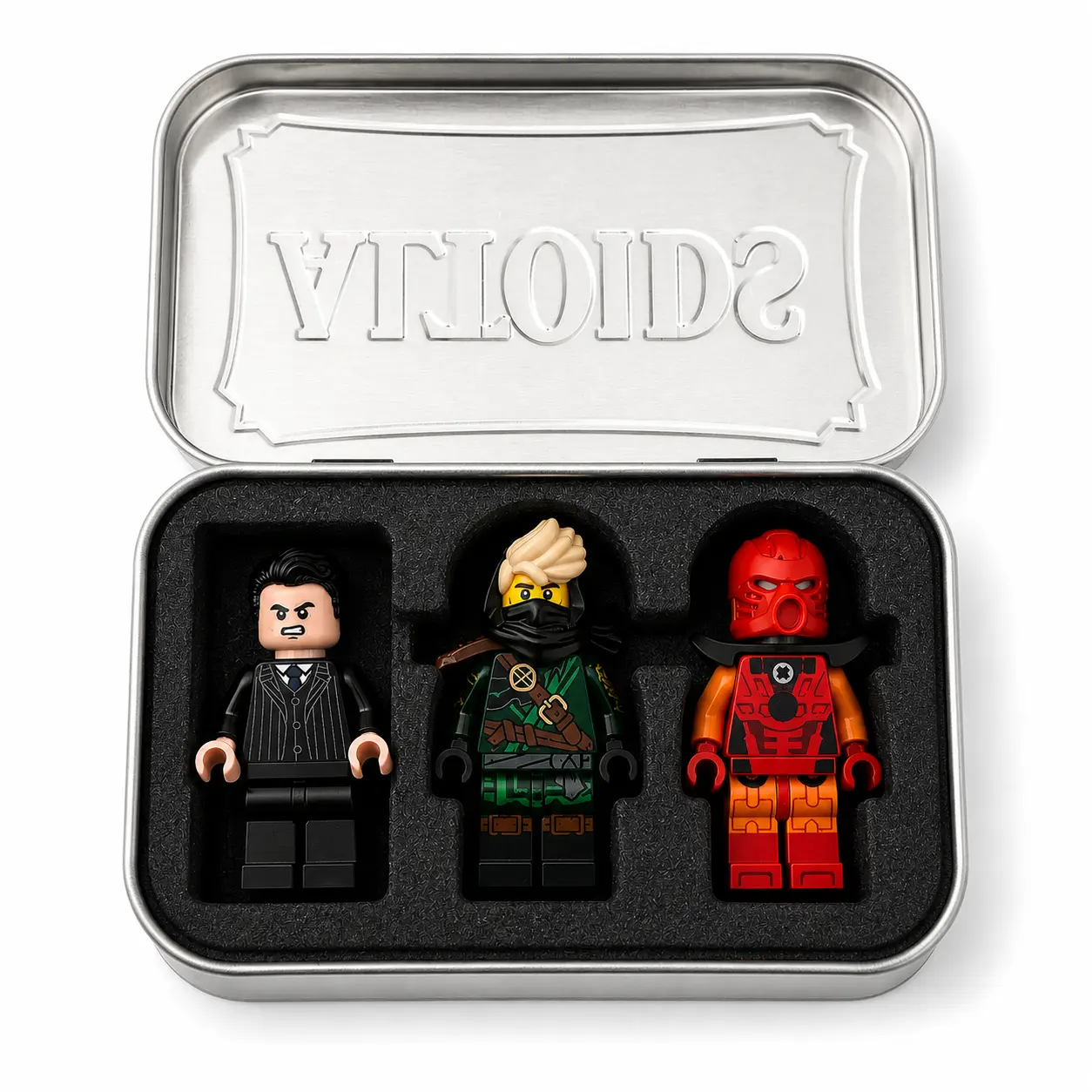 Portable Minifigure V2 Carry Case Insert - Unisex Stress Relief Fidgets, Sensory Stress Reliever, Portable Tactile Accessory Holder for 3 Figures