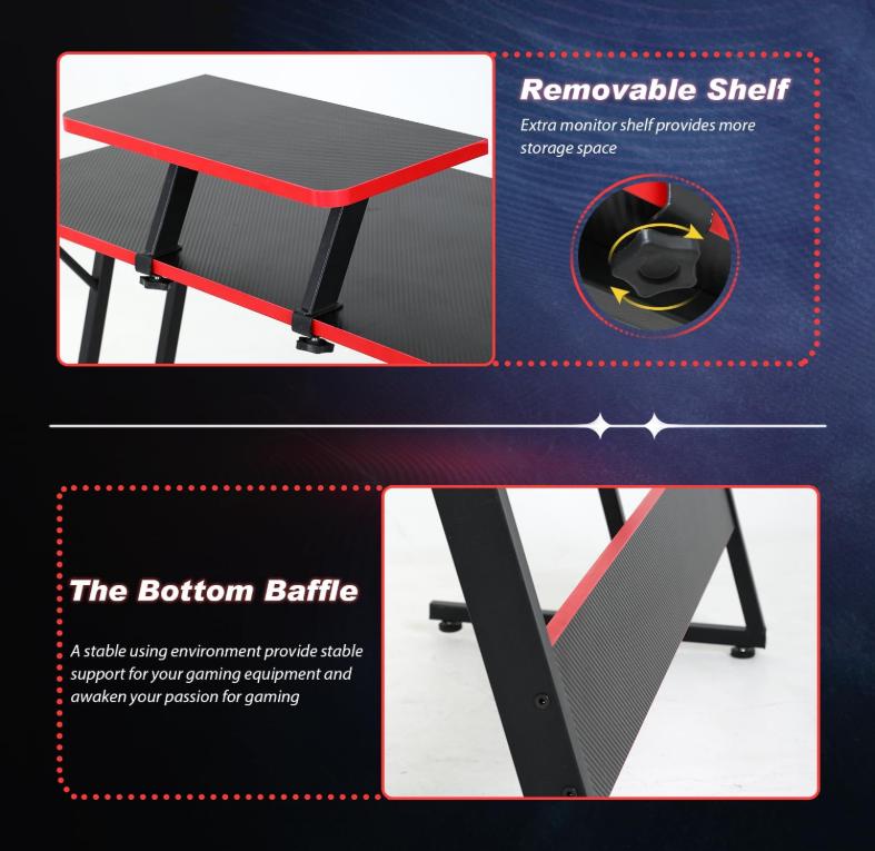 BestOffice L Shaped Desk Corner Gaming Desk Computer Desk with Large Desktop Studying and Working and Gaming for Home and Work Place,White Dual Monitor Stand Adjustable Height Table