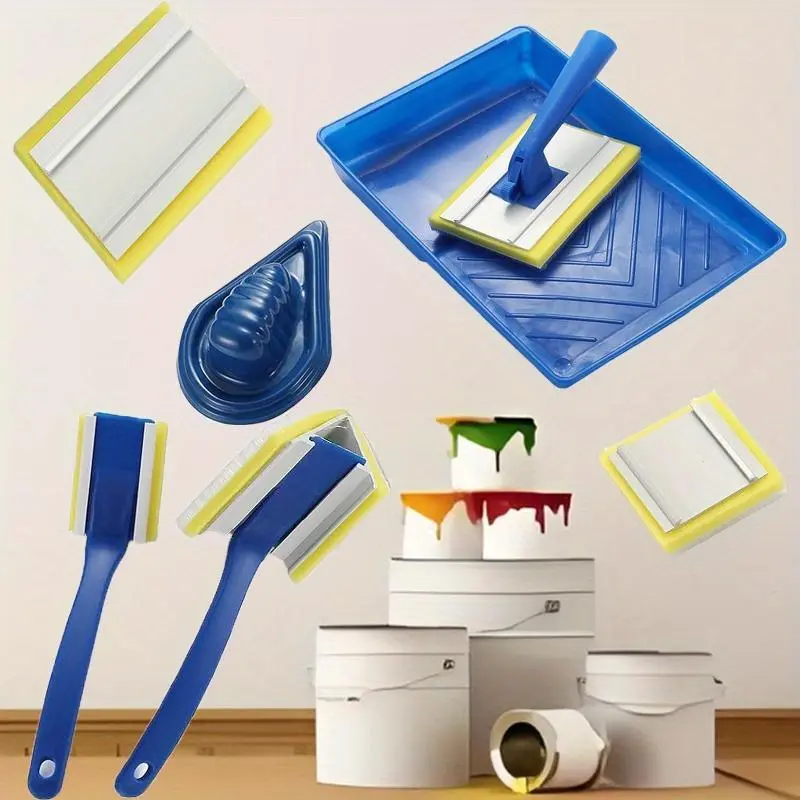 Paint Brush Set, 7pcs/set Corner Wall & Ceiling Painting Brushes, Paint Brush Refills, Corner Windows, Decorative and Repair Brushes, Paint Brushes For Walls, Tools, Home, Interior