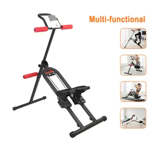 Foldable Stair Stepper for Home Gym, 5-Level Adjustable Height Climber Machine with Handlebar - Extended Step Range for Legs, Core & Glutes, Full Body Training with Sit-Up & Push-Up | For Women & Men