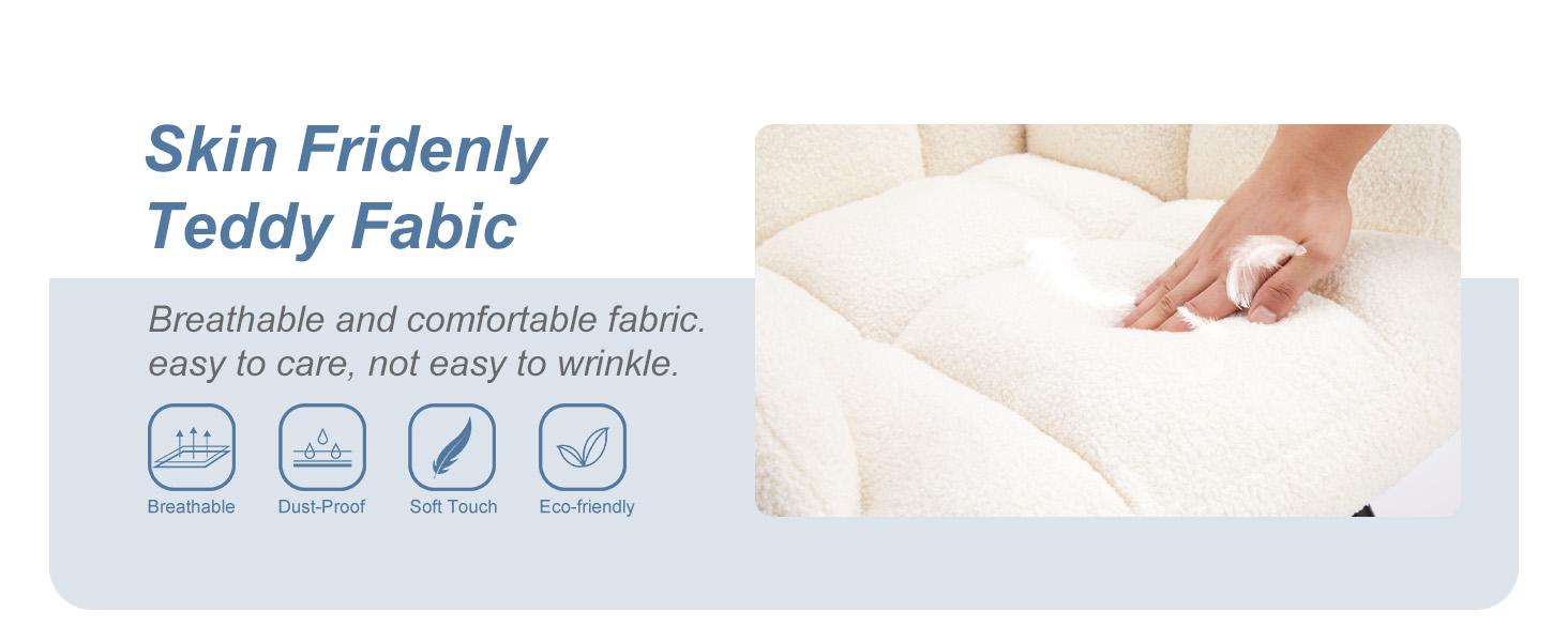 Modern Teddy Fabric Chair for Mom, Accent Upholstered Rocker Glider Chair with High Backrest for Bedroom Living Room Modern Teddy Fabric Chair for Mom, Accent Upholstered Rocker Glider Chair with High Backrest for Bedroom Living Room