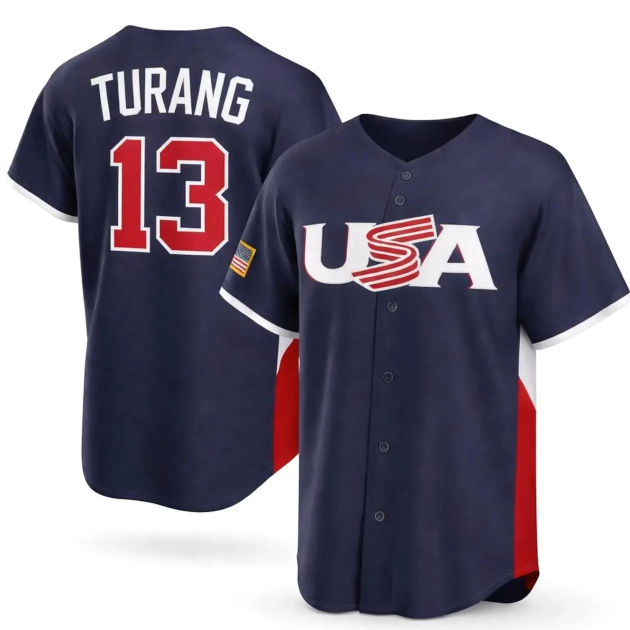 Brice Turang Baseball Jersey, USA 2026 World Baseball Classic, White Limited Stitched Shirt Man, Youth size, Custom Baseball Jersey
