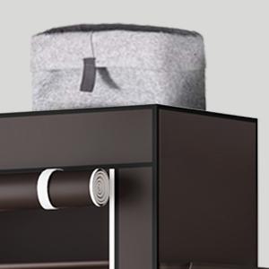 LINZINAR 6 Tier 24-36 Pair Shoe Rack Organizer Shelf Storage with Non-woven Fabric Cover Metal & Plastic Construction Dustproof Waterproof Easy Assembly for Closet