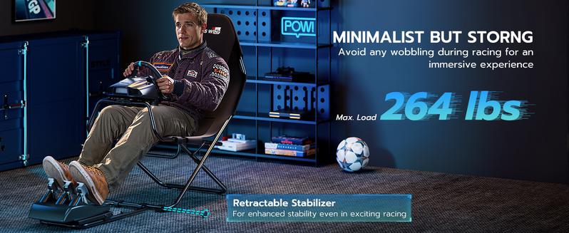 ARES WING Racing Simulator Cockpit, Racing Wheel Stand with Seat, Formula and GT Sim Racing Cockpit Compatible with Fanatec, Thrustmaster, Logitech, Moza Racing Games on PS5, PS4, Xbox and PC