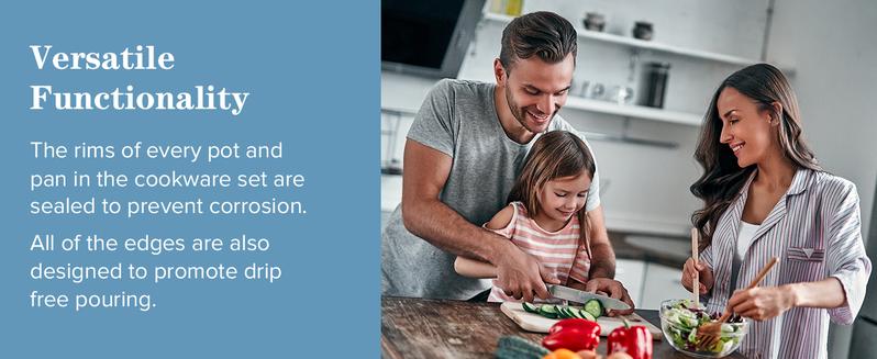 Nuwave Duralon Blue Non-Stick Cookware 7-Piece Set