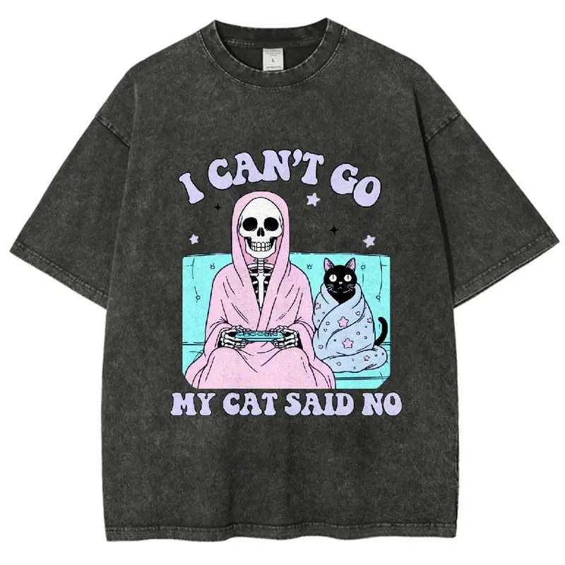 Don't Forget to Hydrate" Skull Washed T-Shirt Women's Short Sleeve Casual Summer Top with Vintage Finish & Fun Graphic Design Breathable Crewneck Trend Womenswear