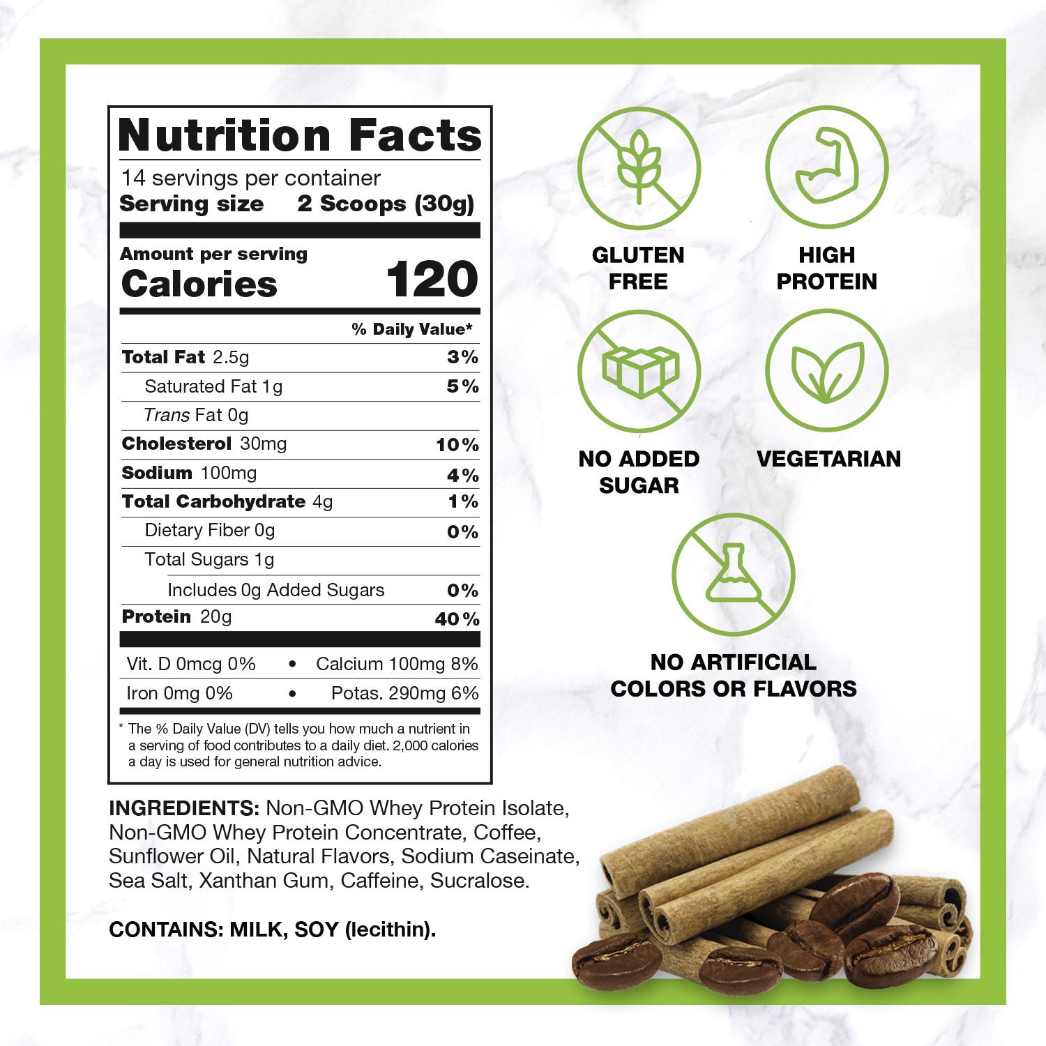 Chike Protein Iced Coffee Cinnamon Flavor 20g Whey Protein 2 Espresso Shots Low Sugar US Made High Protein Coffee