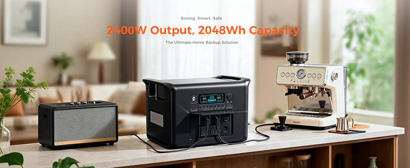 CTOLITY AP2000 Emergency Power Outage Supply Portable Power Station 2048Wh LiFePO4 Battery Solar Power Generators 1000W Fast Charge for Outdoor Camping RV Home Backup Power Supply 13 Output Ports