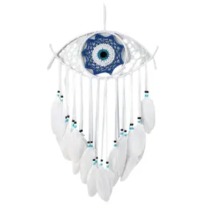 Dream Catchers for Bedroom Hand-Woven Macrame Wall Hanging Home Decor Good Luck Blessing Gift,1
