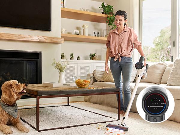 Tineco PURE ONE S15 Pet Smart Cordless Vacuum Cleaner with LED Headlights, Anti-Tangle Brush, and Wi-Fi Connection for Multi-Surface Cleaning