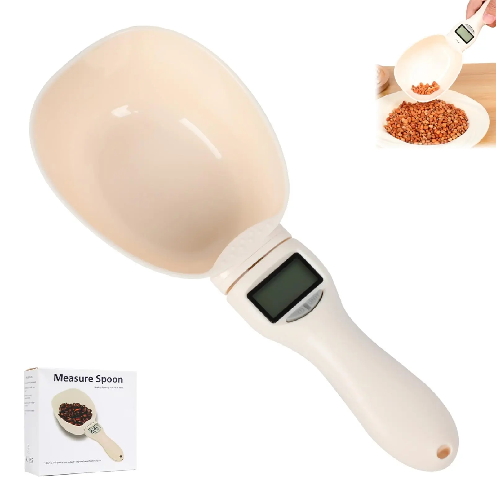 Digital Measuring Spoon Scale with Detachable Spoon Design, 800g/0.1g High-Precision Electric Tool, LED Display, Multi-Functional Kitchen Scale for Bakers, Meal Prep, 5 Unit Options