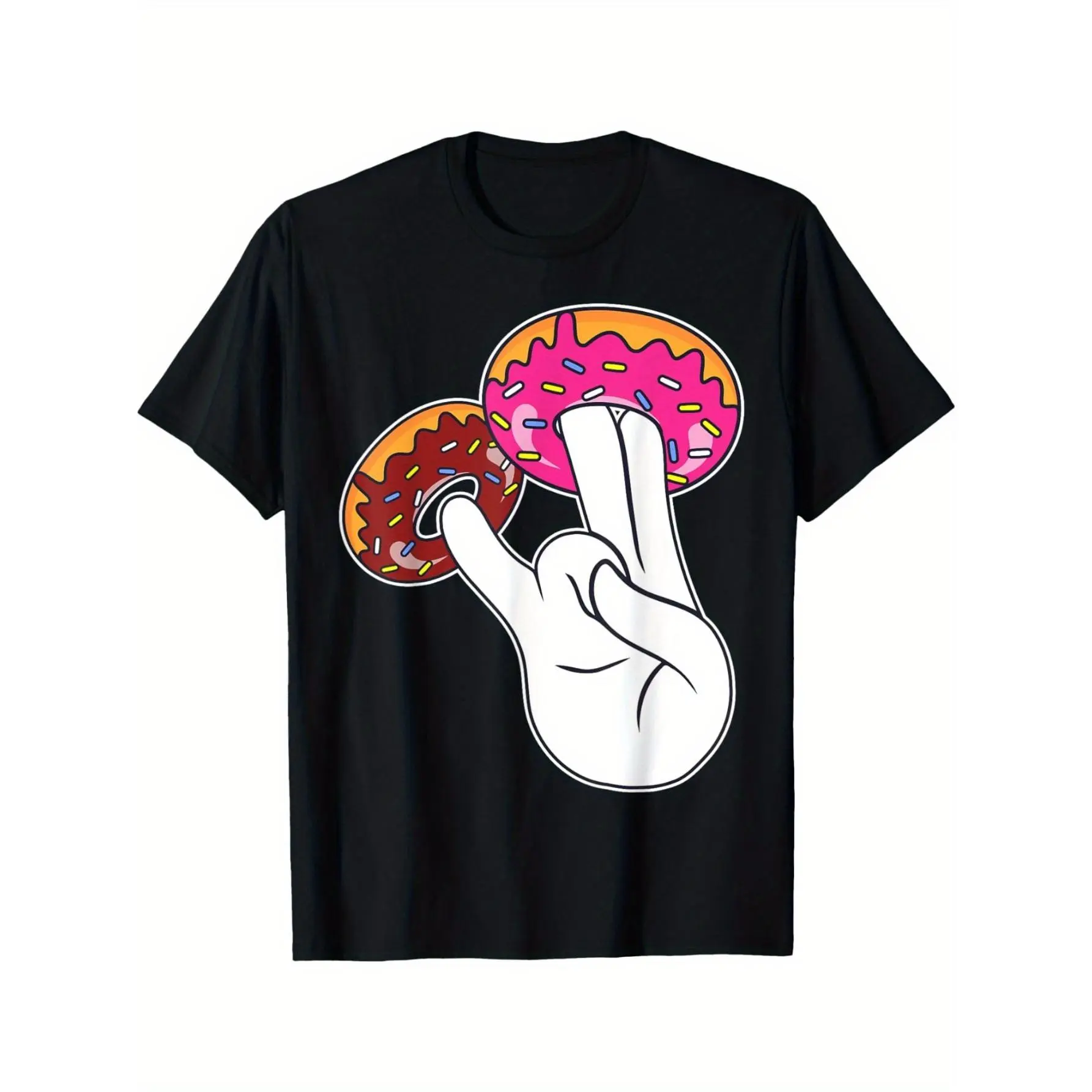 Men's Dirty Donut Funny Humor T-Shirt  Crew Neck Short Sleeve Black,Unisex Crewneck T-shirt for Men And Women-1