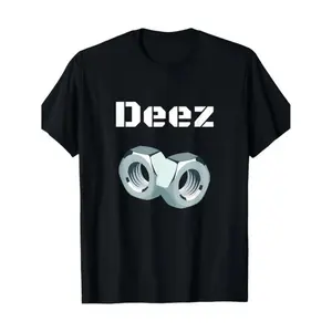 [100% Cotton]  Ootd T Shirt   Funny "Deez Nuts" Graphic T-Shirt, Casual Crew Neck Short Sleeve Tee With Geometric Design Golf Gift T-Shirt For Men And Women