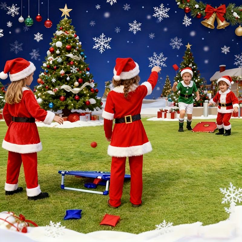 Red And Blue Portable Corn Hole Game Set, Foldable And Durable, Including 6 Bean Bags And 1 Storage Bag, Christmas Gift Box Training Throwing Game