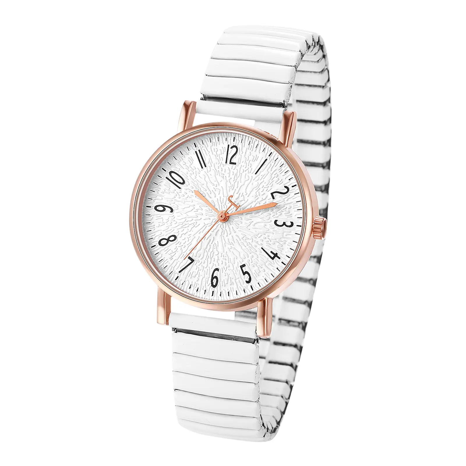 OIDEA Women's Elastic Strap Quartz Wristwatch - Large Round Dial Arabic Numerals Analog, Stainless Steel, Easy-Read Stretch Band, Waterproof Fashion Watch for Women, Round Dial Watch summerwins,summerwins