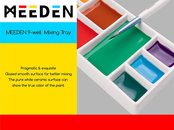 MEEDEN 9-Well News Ceramic Rectangle Artist Paint Palette for Watercolor Gouache Acrylic Oil Painting, 6-4/5 by 3-1/3-Inch MEEDEN 9-Well News Ceramic Rectangle Artist Paint Palette for Watercolor Gouache Acrylic Oil Painting, 6-4/5 by 3-1/3-Inch