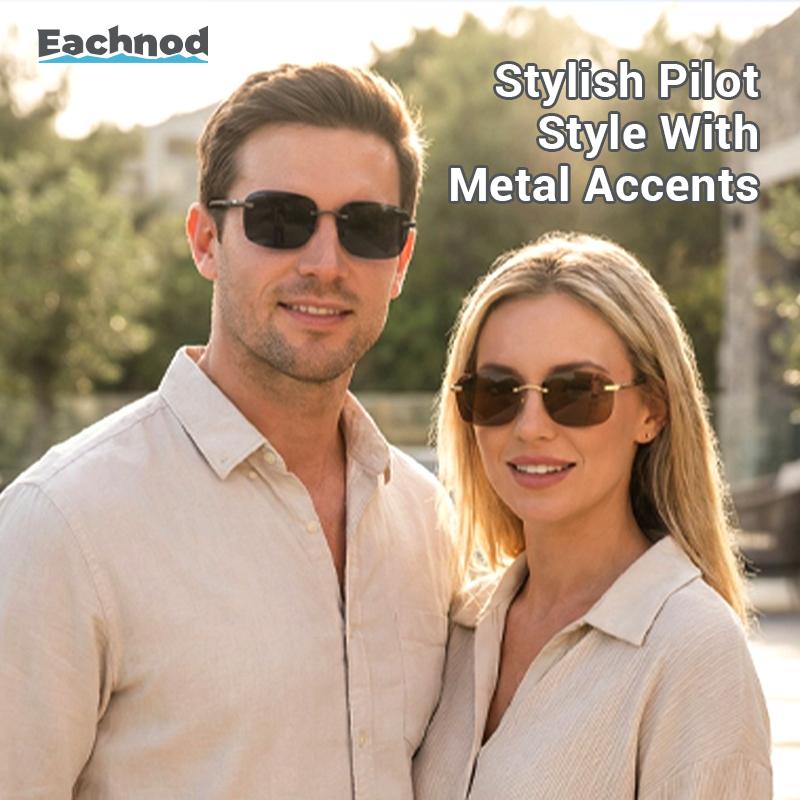 Eachnod HD Frameless Protective Sunglasses Anti-glare Lenses UV400 Protection Ultralight Design Aviator Style Classic Shades