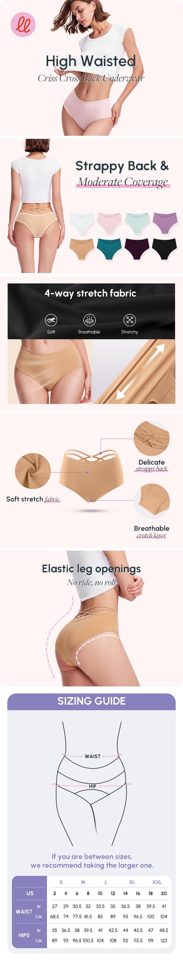 FallSweet High Waisted Underwear for Women Criss Cross Back Comfy Briefs Panties Pack Fit Soft