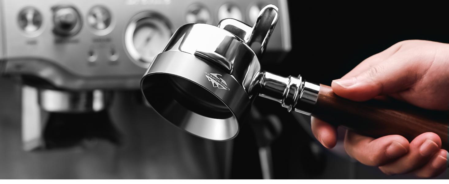 CrossCreek 58mm Espresso Dosing Funnel | Fits All 58mm Espresso Portafilter | Breville/Rancilio/La Marzocco/etc. | Espresso Machine Accessories for Coffee Bar