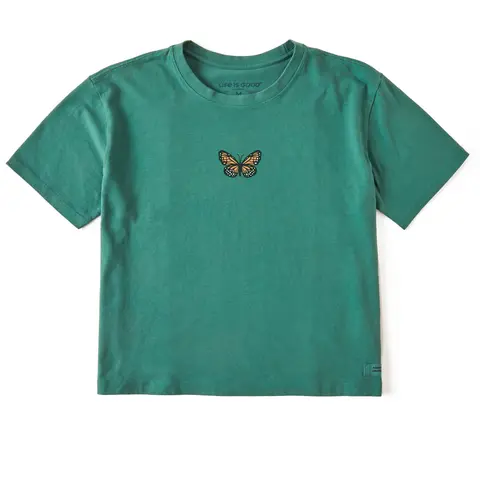 Women's Clean Butterfly Short Sleeve Crusher Boxy Tee