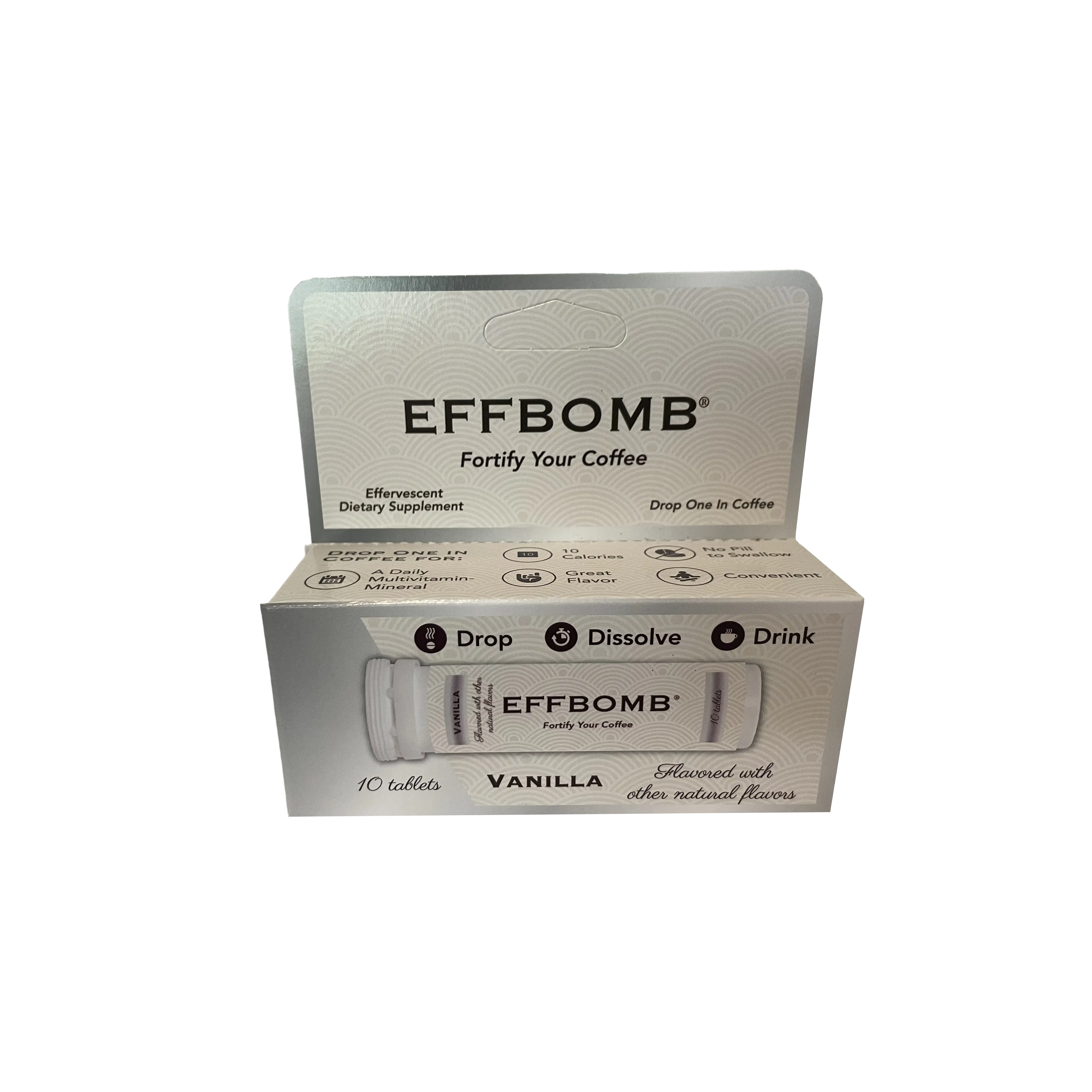Efffbomb, Vanilla Fortified Coffee Tablet, Morning Energy Support, High Bioavailability Nutrients, 1 Pack (Net Wt. 30g) Beverage
