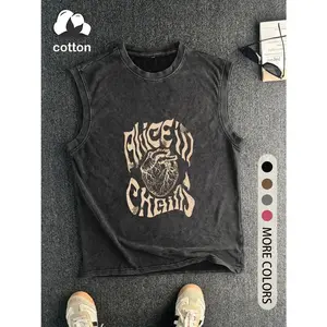 Vintage Knit Sleeveless Vest, Casual Round Neck Summer Tank with Moderate Thickness